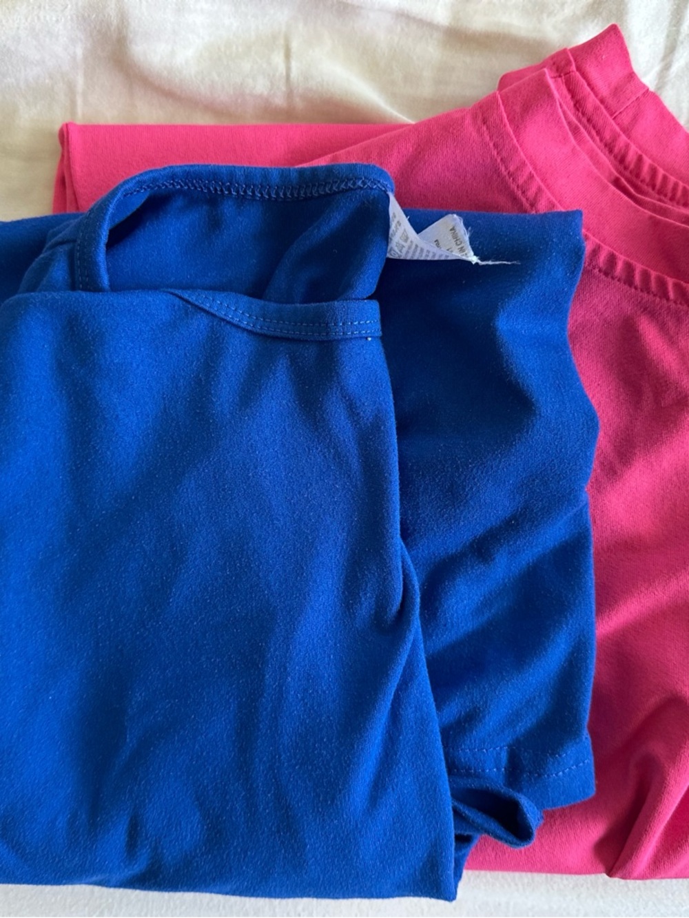 SHEIN Hot Pink and bold blue Short Sleeve Crewneck Tee